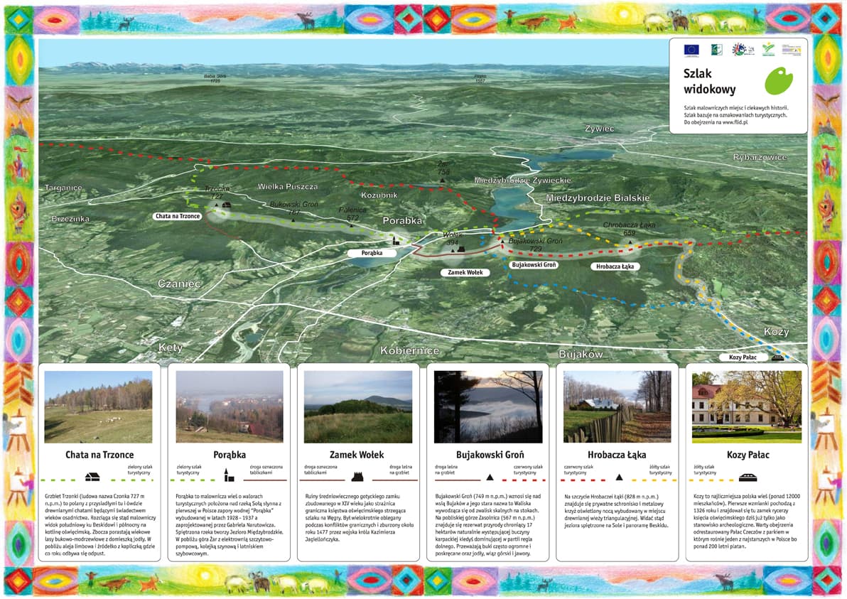 Multimedialna mapa szlaku na Trzonkę