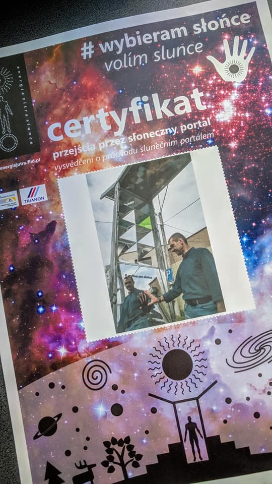 Certyfikat akcji wybieram słońce otrzymywany po przejściu przez Portal Słoneczny